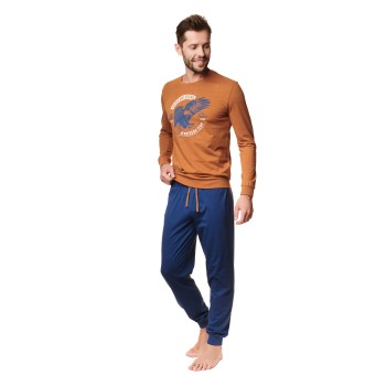 Piżama Atlas 39252-18X Brązowo-Niebieska Jedna z najciekawszych piżam tego sezonu, marka Henderso